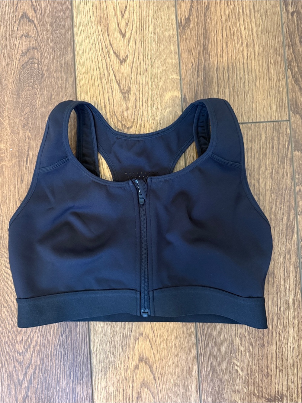 Fabletics Black Front-Zip High Impact Sports Bra